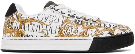 Versace Jeans Couture White/Gold Signature Sneakers